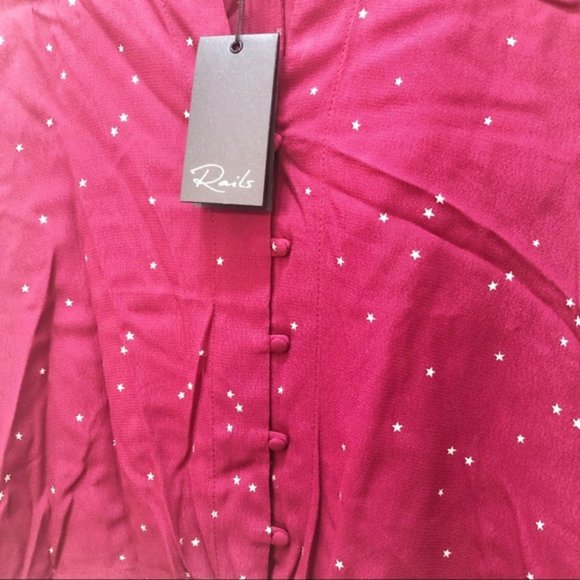 Rails Sloane Blouse in Rouge Gradient Gold Stars - Picture 5 of 5